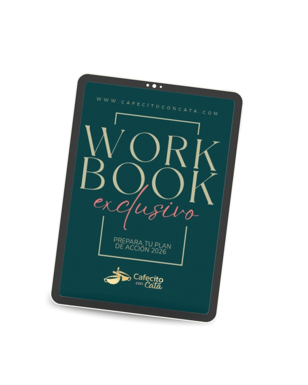 Workbook Plan de Acción 2026 en una tableta, sin fondo